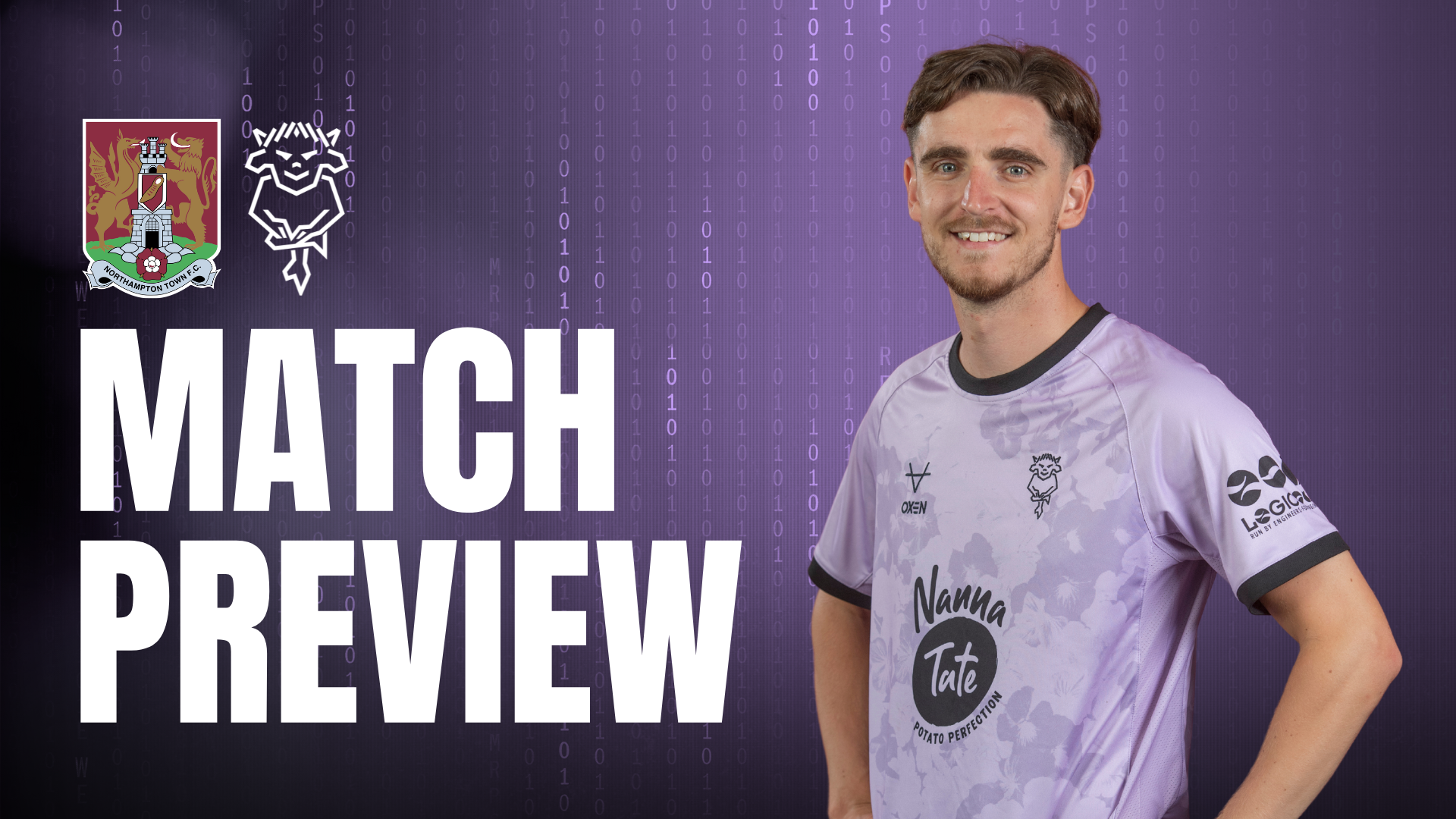 A match preview graphic for Northampton Town v Lincoln City.