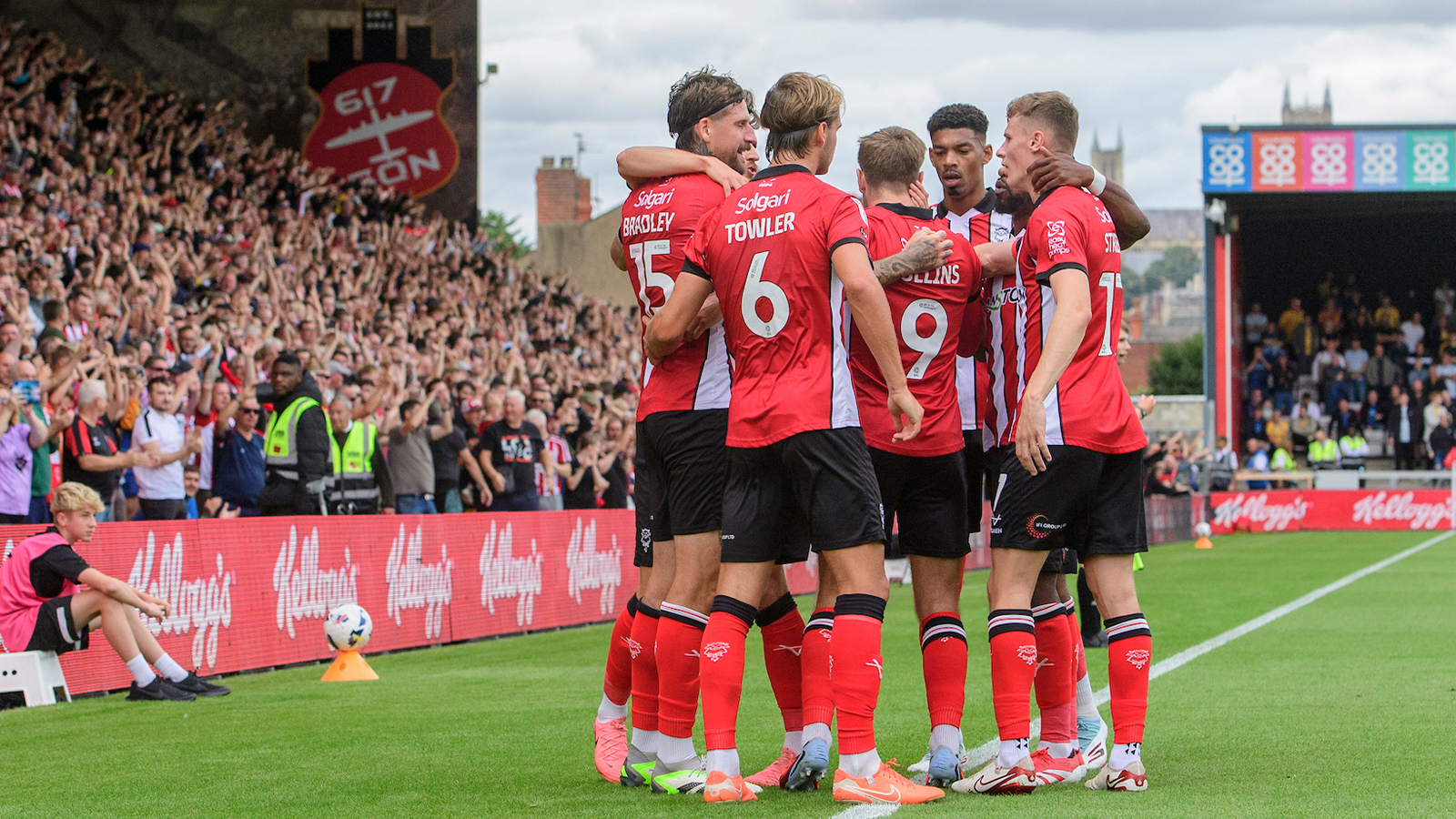 City celebrate scoring against Mansfield Town at the LNER Stadium