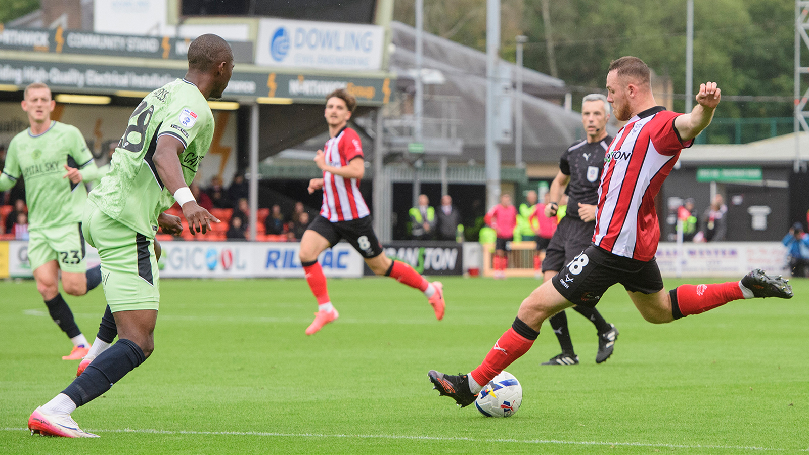 A match action photo from City's home game against Luton Town.