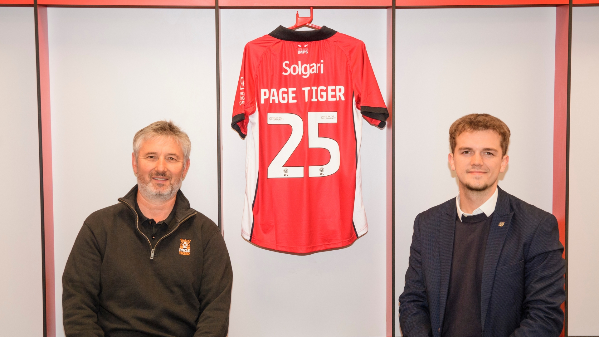 Lincoln City commercial partnership | Bobby Copping, head of commercial of Lincoln City with Page Tiger.