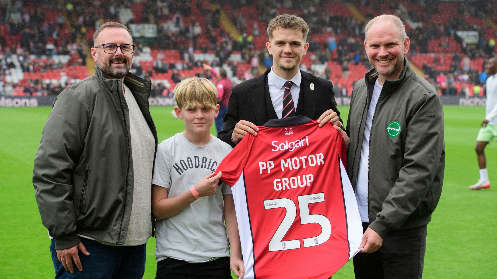 Lincoln City commercial presentation - Bobby Copping, head of commercial of Lincoln City with PP Motor Group prior to the EFL Sky Bet League One match between Lincoln City and Luton Town at LNER Stadium, Lincolnshire.
