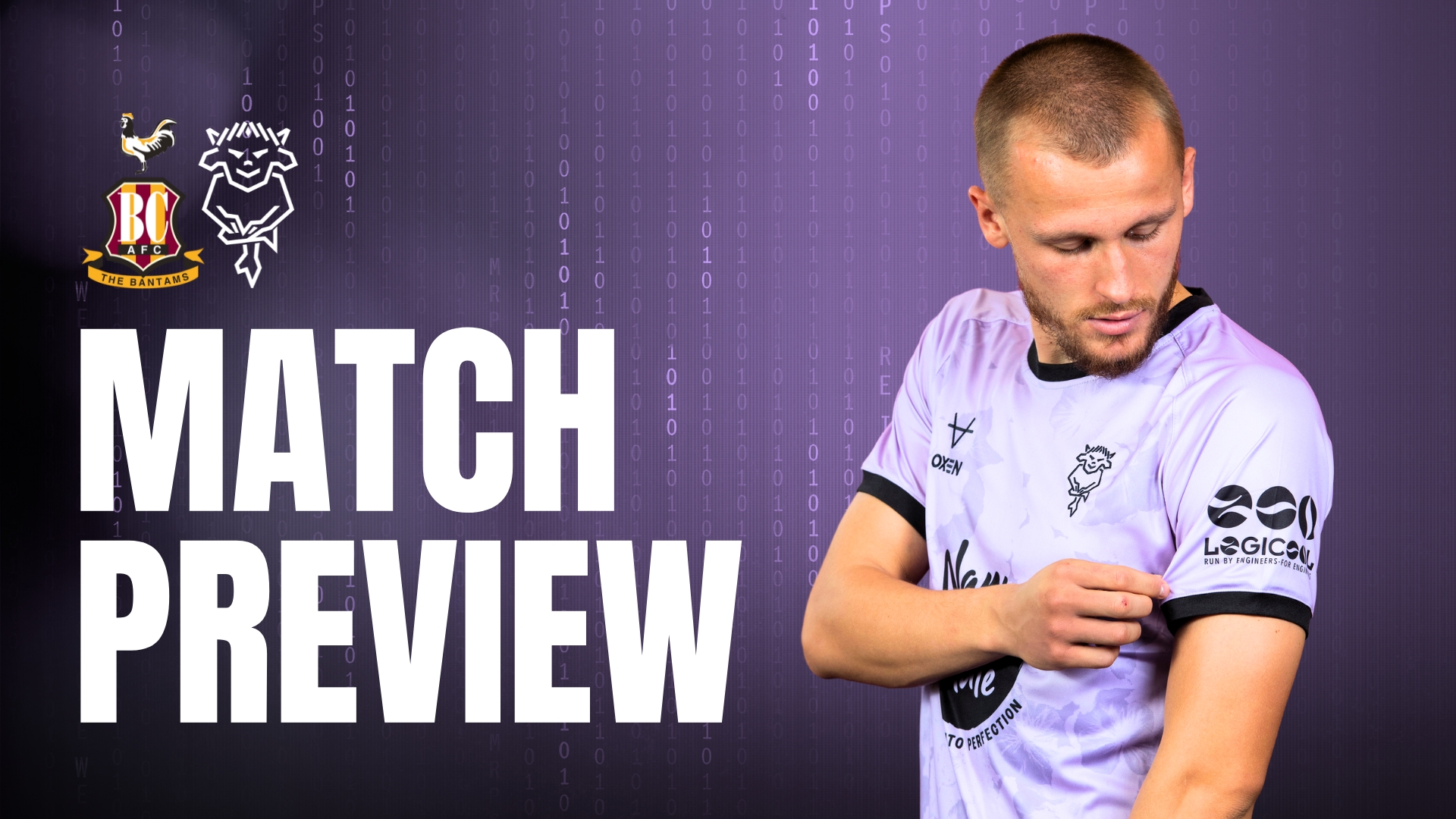 A match preview graphic for Bradford City v Lincoln City on Tuesday 28 October, 7.45pm KO.