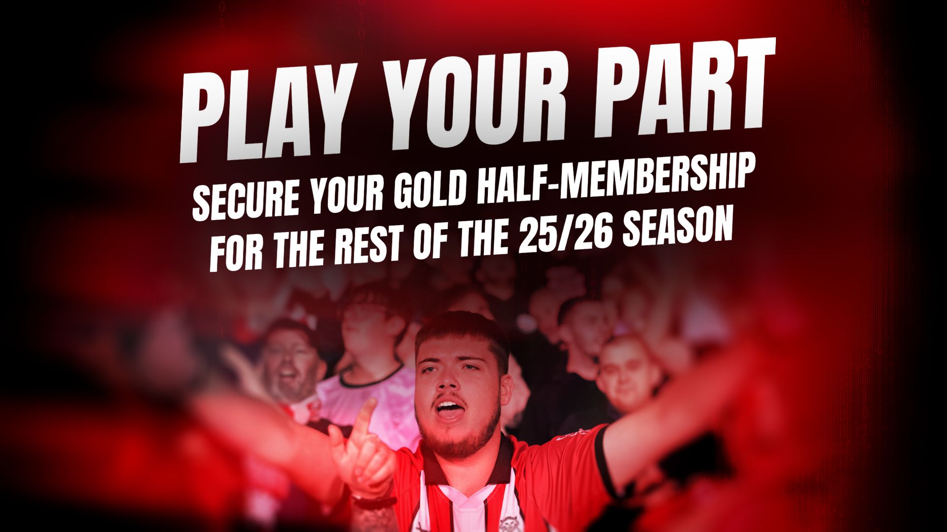 A graphic featuring a Lincoln City fan celebrating and words which read "Play your part"