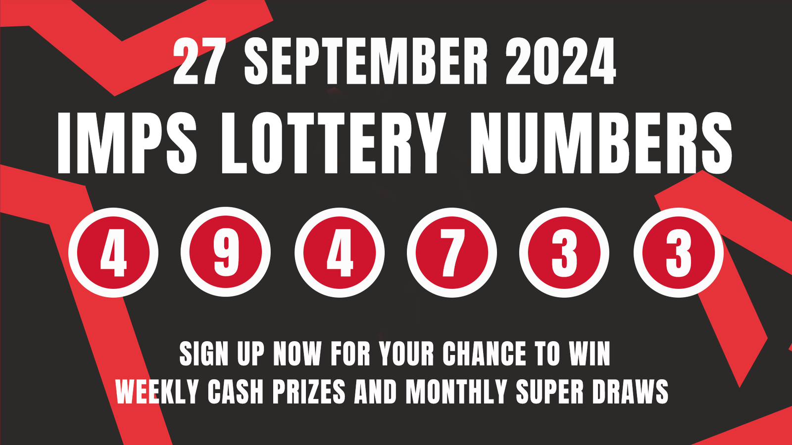 Lottery winning number 27/09/24 Lincoln City Football Club