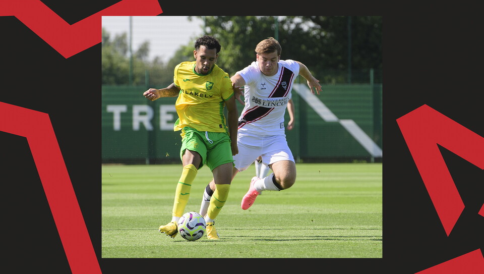 Freddie Draper challenges for the ball