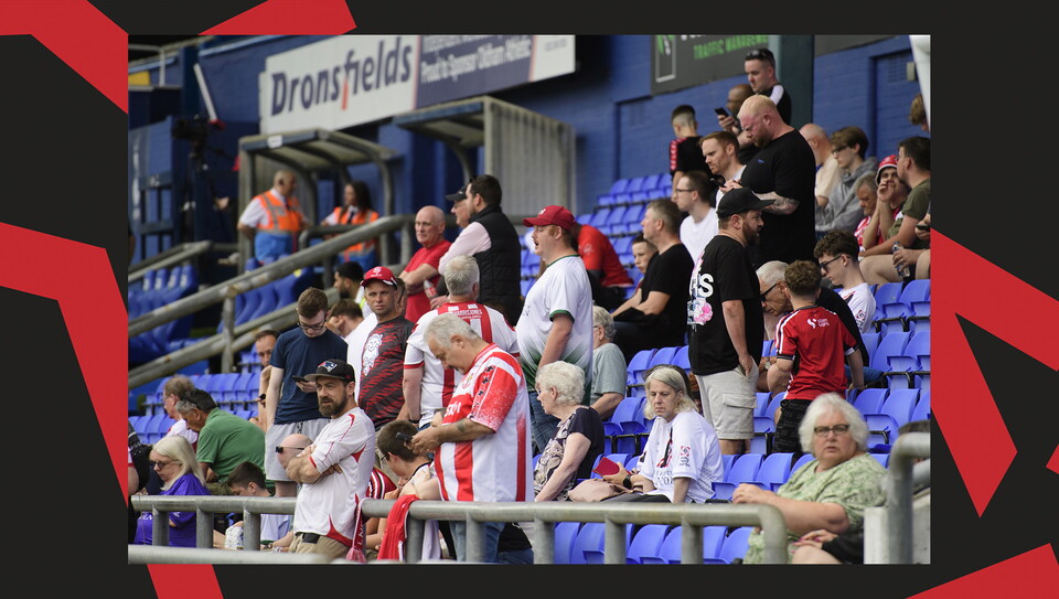 Fans at Boundary Park for Oldham Athletic vs Lincoln City