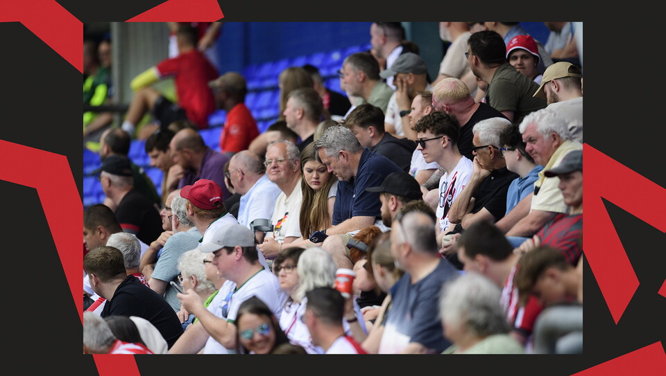 Fans at Boundary Park for Oldham Athletic vs Lincoln City