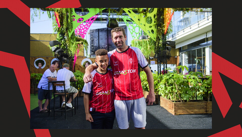 Lincoln City fans during the friendly against Preston North End