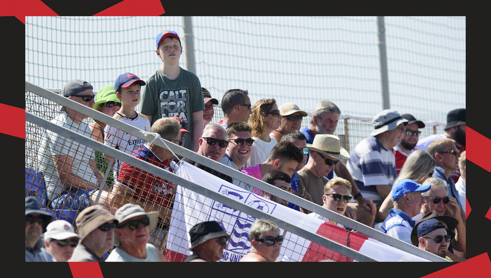 Lincoln City fans during the friendly against Preston North End