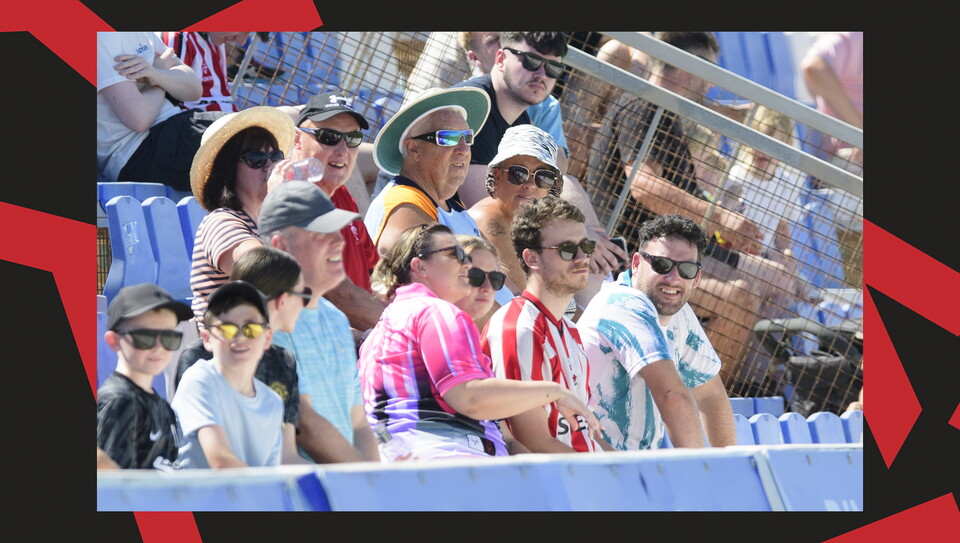 Lincoln City fans during the friendly against Preston North End