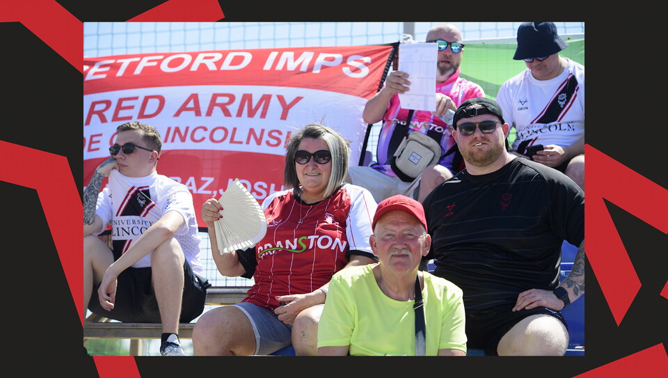 Lincoln City fans during the friendly against Preston North End