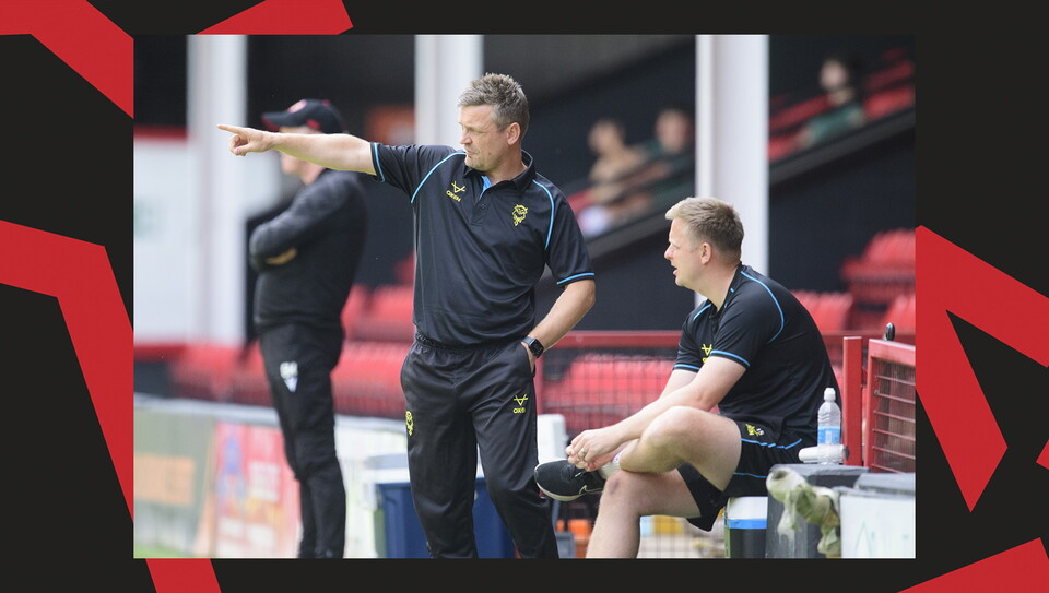 An action shot of City's 2-1 win at Walsall.