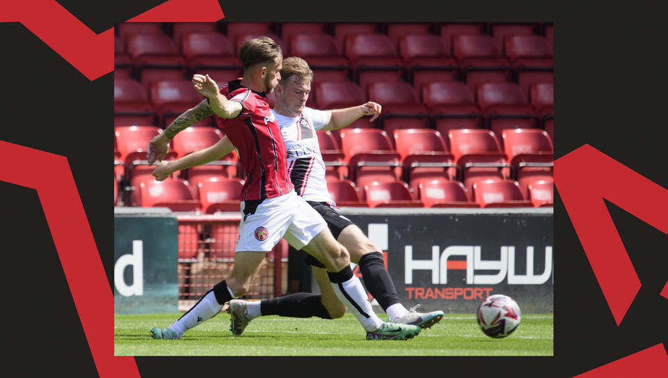 An action shot of City's 2-1 win at Walsall.