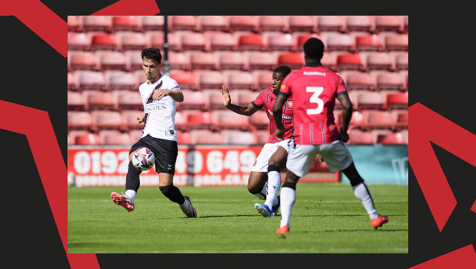An action shot of City's 2-1 win at Walsall.