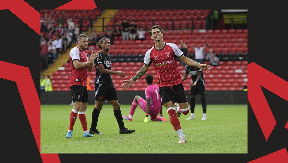 A match action shot of Imps v Arsenal U21.
