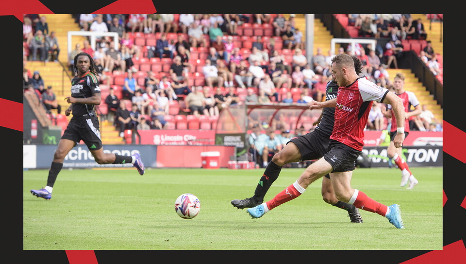 A match action shot of Imps v Arsenal U21.
