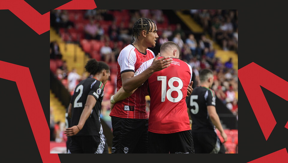A match action shot of Imps v Arsenal U21.