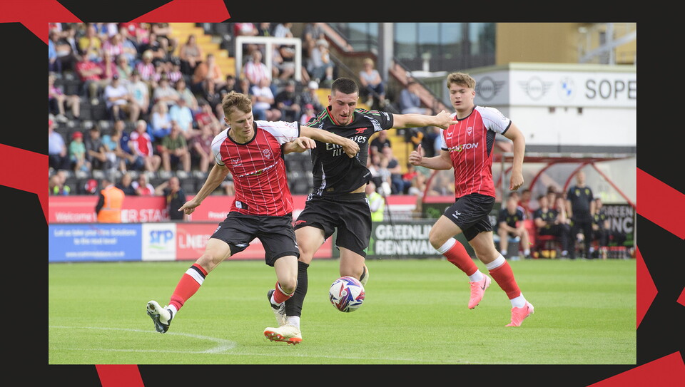 A match action shot of Imps v Arsenal U21.