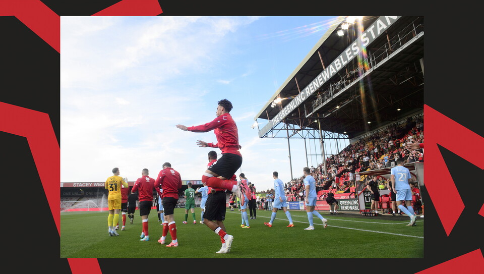 An image from City vs Harrogate Town at the LNER Stadium