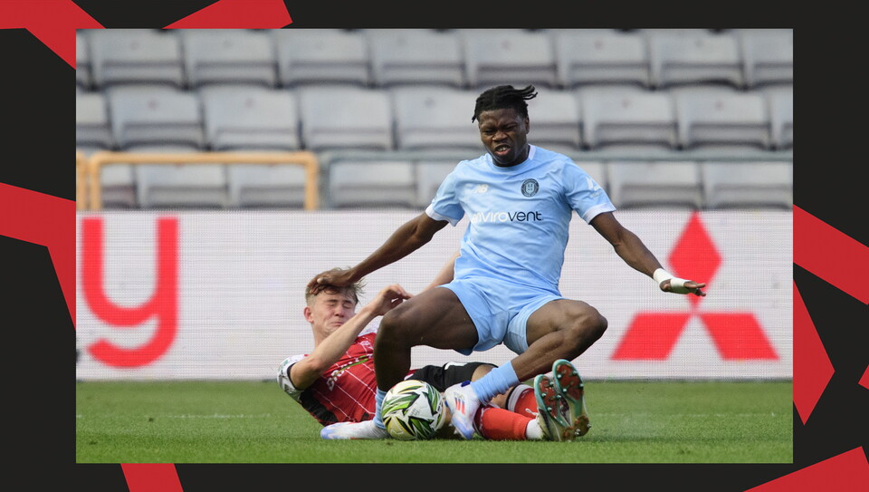An image from City vs Harrogate Town at the LNER Stadium