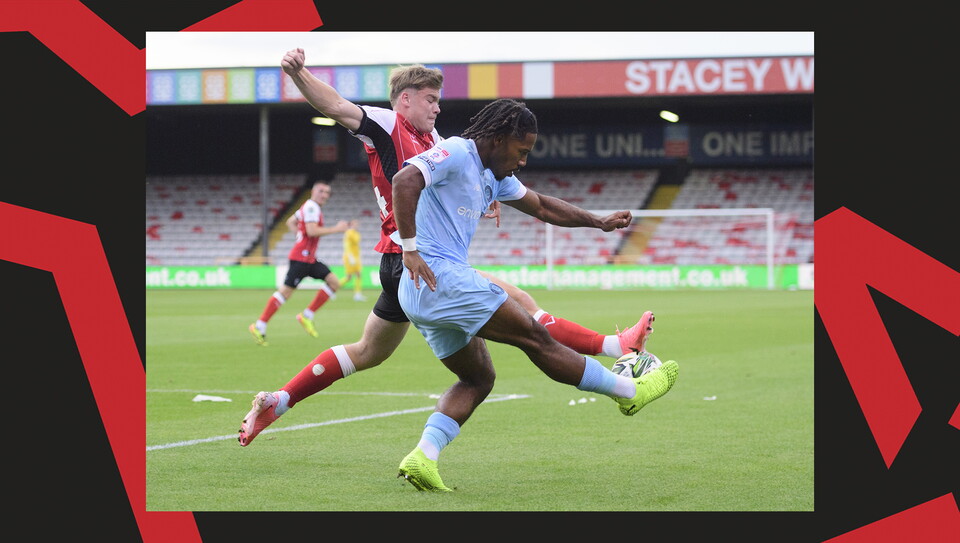 An image from City vs Harrogate Town at the LNER Stadium