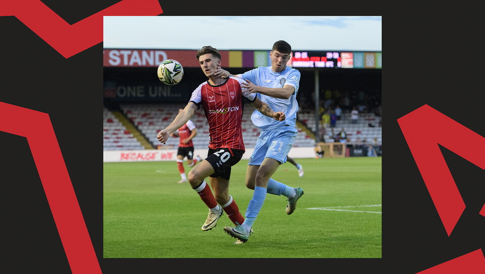 An image from City vs Harrogate Town at the LNER Stadium
