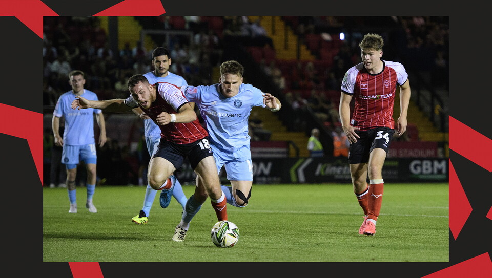 An image from City vs Harrogate Town at the LNER Stadium