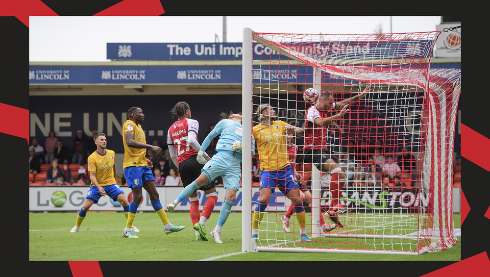 An image from Lincoln City's 4-1 home win over Mansfield Town