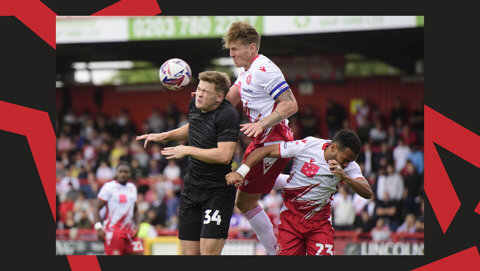 An image from Lincoln City's 1-0 away win at Stevenage