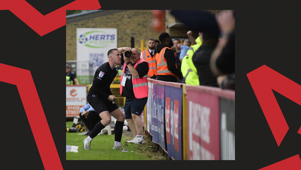An image from Lincoln City's 1-0 away win at Stevenage