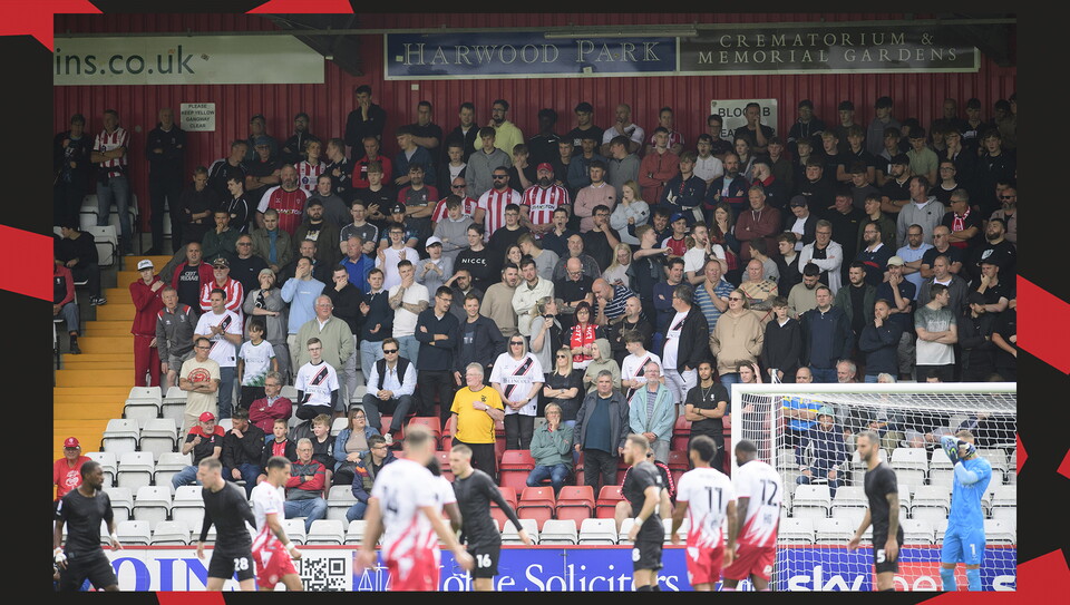 An image of the supporters from City's 1-0 win away at Stevenage