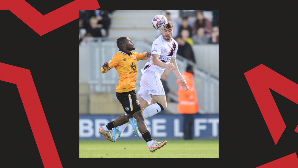 A match action image from City's 2-0 win at Cambridge United