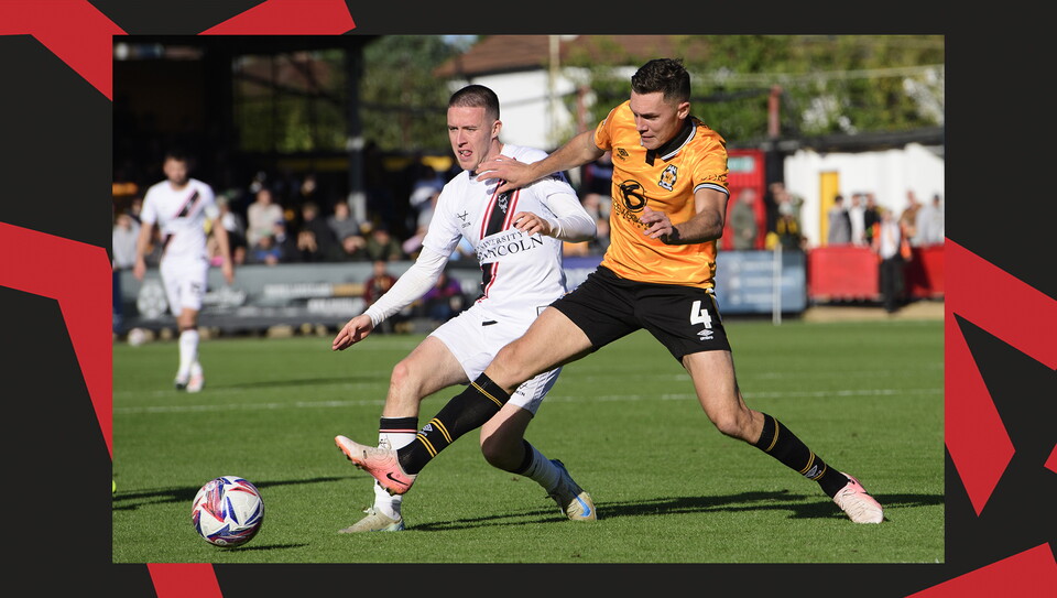 A match action image from City's 2-0 win at Cambridge United