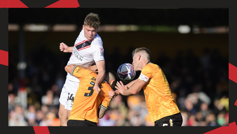 A match action image from City's 2-0 win at Cambridge United