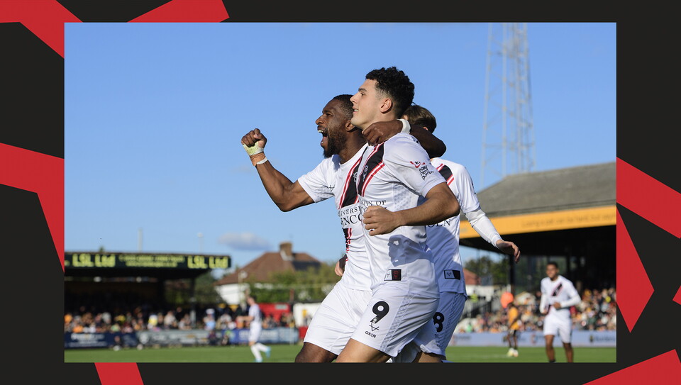 A match action image from City's 2-0 win at Cambridge United