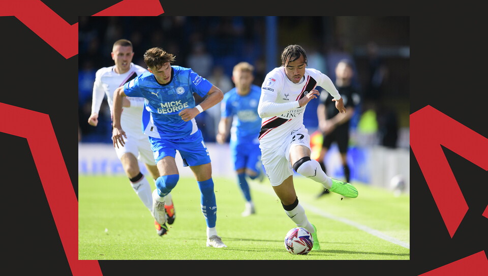 A match action image from City's 1-1 away draw at Peterborough United.