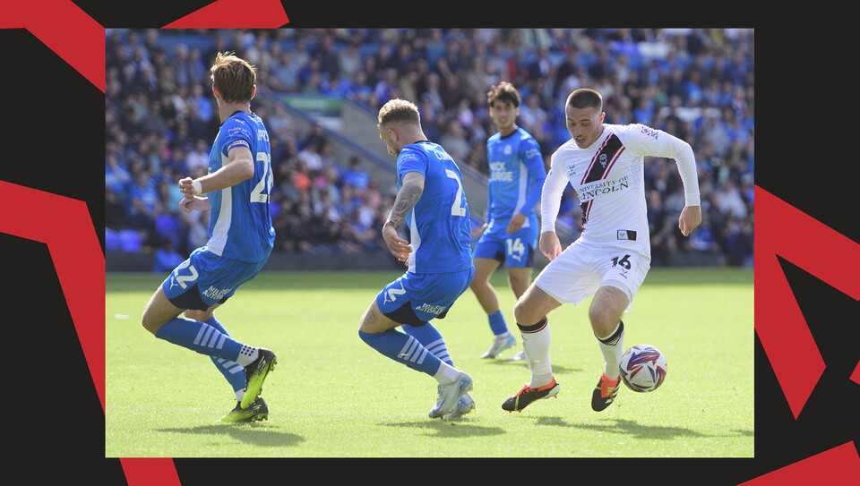 A match action image from City's 1-1 away draw at Peterborough United.
