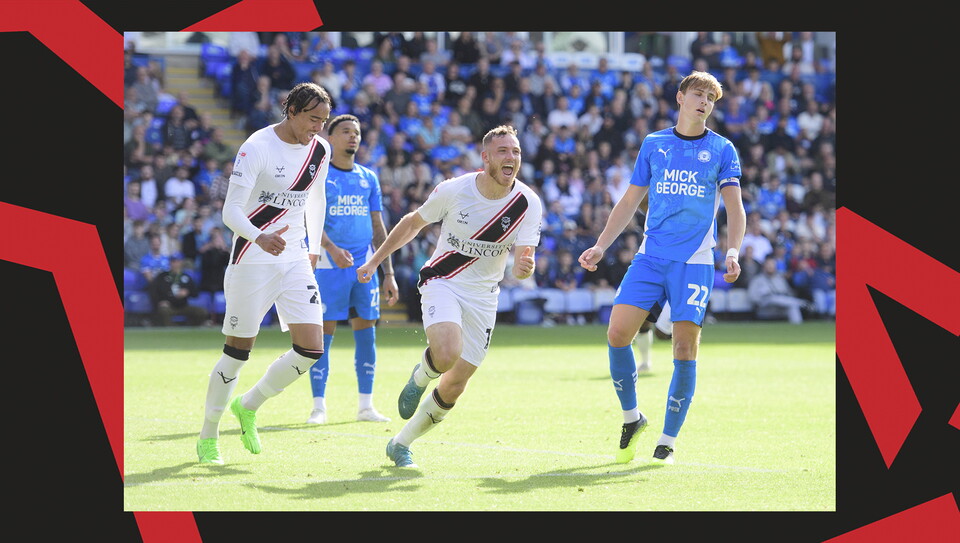 A match action image from City's 1-1 away draw at Peterborough United.