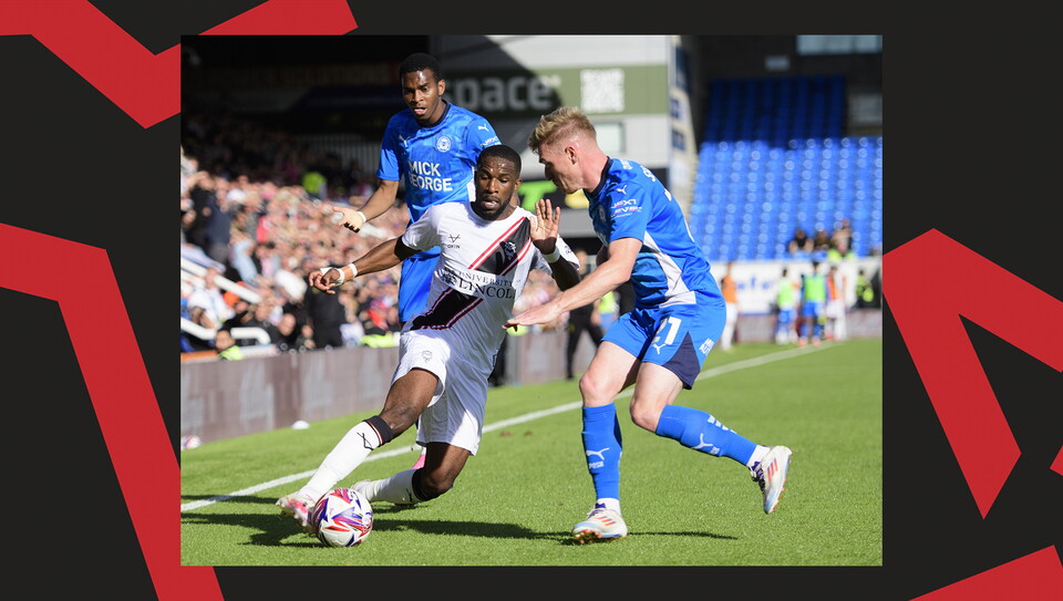 A match action image from City's 1-1 away draw at Peterborough United.
