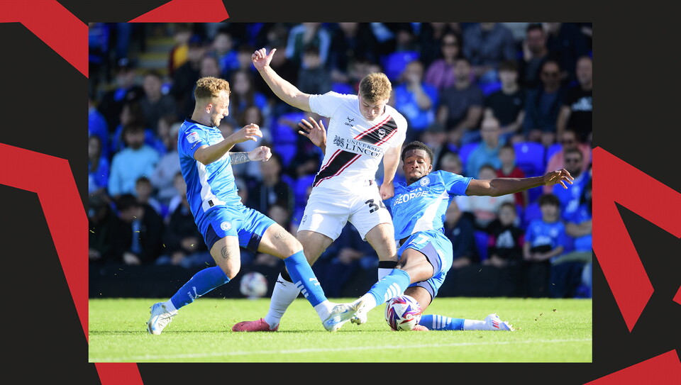 A match action image from City's 1-1 away draw at Peterborough United.