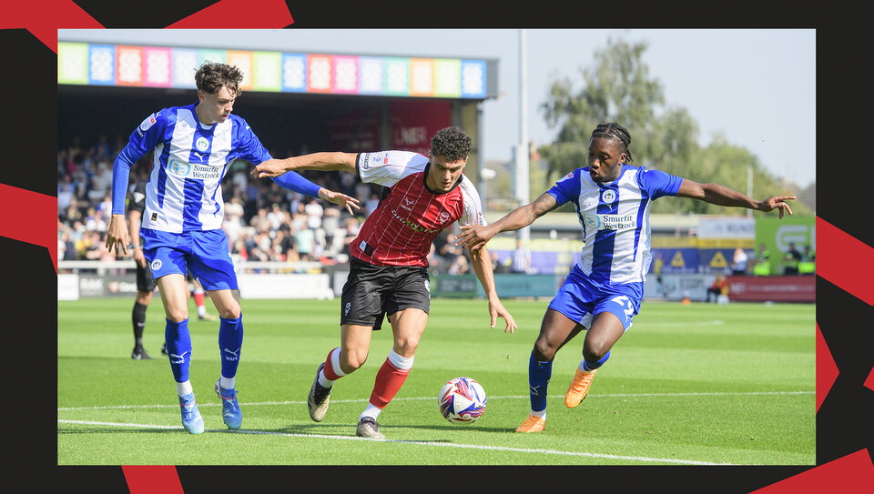 A match image from Lincoln City's 0-0 home draw against Wigan Athletic.