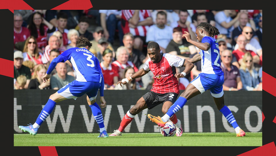 A match image from Lincoln City's 0-0 home draw against Wigan Athletic.