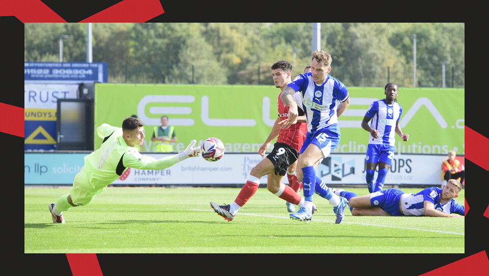 A match image from Lincoln City's 0-0 home draw against Wigan Athletic.