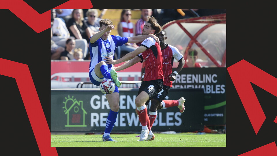 A match image from Lincoln City's 0-0 home draw against Wigan Athletic.
