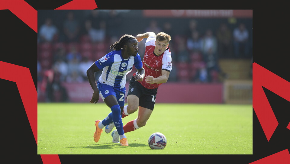 A match image from Lincoln City's 0-0 home draw against Wigan Athletic.