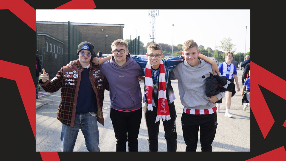 An image of supporters from Lincoln City's 0-0 home draw against Wigan Athletic.