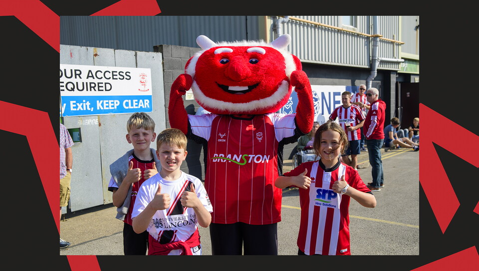 An image of supporters from Lincoln City's 0-0 home draw against Wigan Athletic.