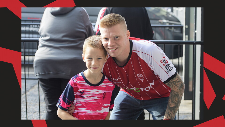 An image of supporters from Lincoln City's 0-0 home draw against Wigan Athletic.