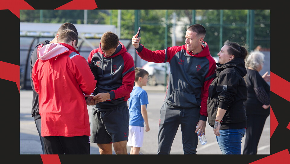 An image of supporters from Lincoln City's 0-0 home draw against Wigan Athletic.