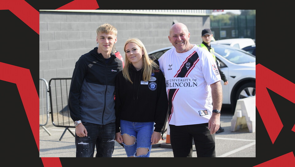 An image of supporters from Lincoln City's 0-0 home draw against Wigan Athletic.